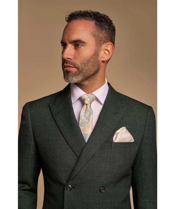 Caridi - Men's Olive Green Double Breasted Blazer