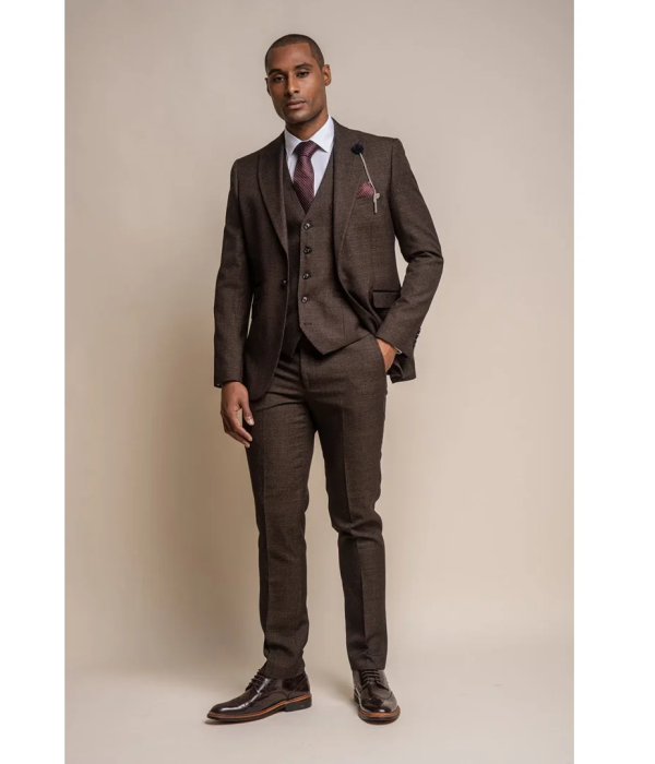 Caridi - Men's Tweed Brown Blazer