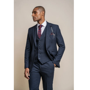 Caridi – Men’s Tweed Navy Blue Blazer