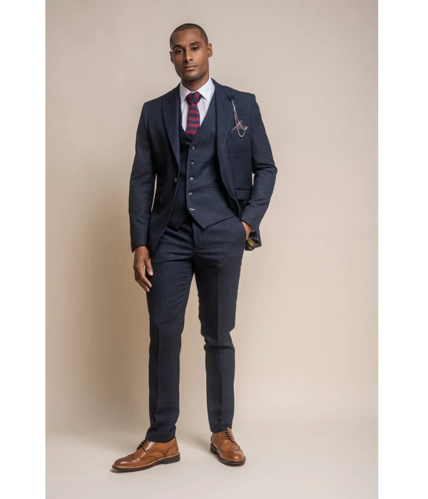 Caridi - Men's Tweed Navy Blue Blazer