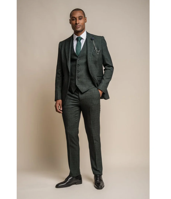 Caridi - Men's Olive Green Tweed Blazer