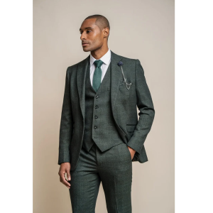 Caridi – Men’s Olive Green Tweed Blazer