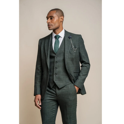 Caridi - Men's Olive Green Tweed Blazer