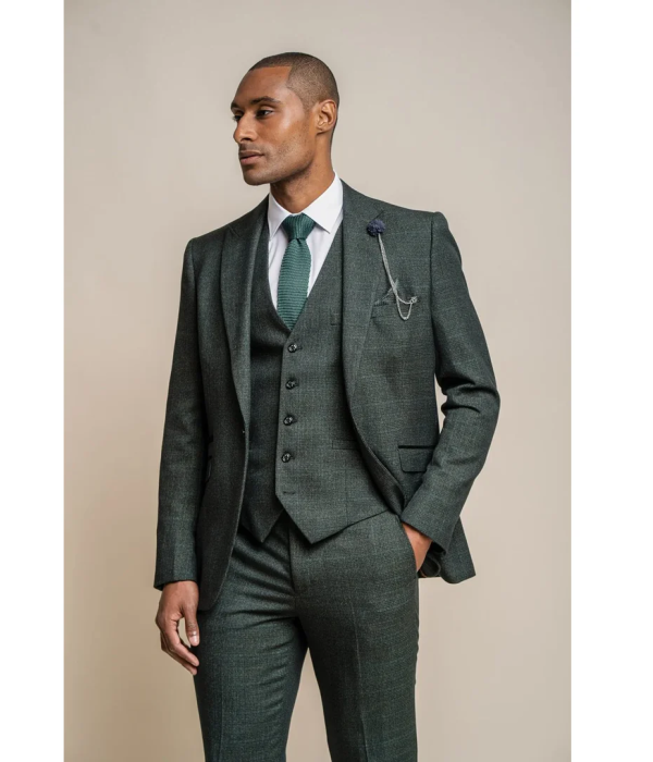 Caridi - Men's Olive Green Tweed Blazer