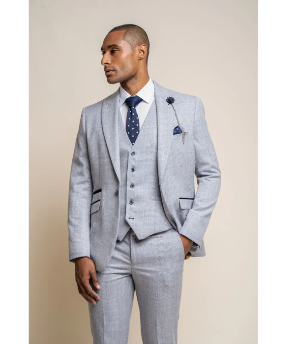 Caridi - Men's Light Blue Wedding Blazer