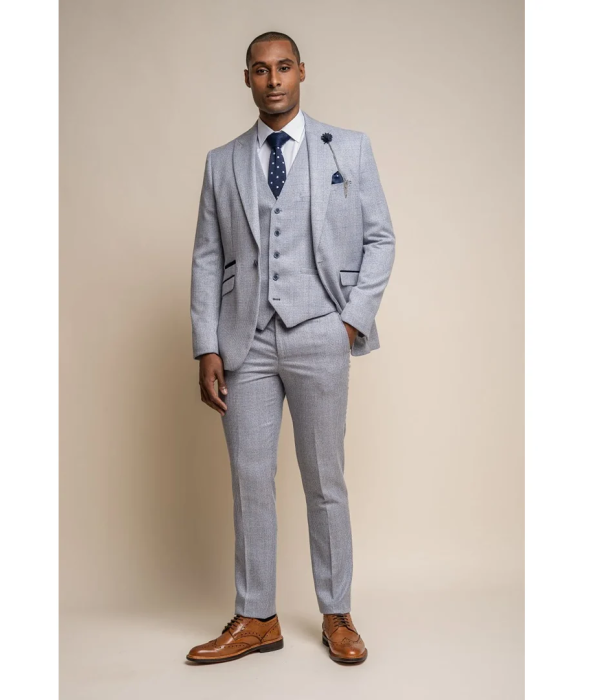 Caridi - Men's Light Blue Wedding Blazer