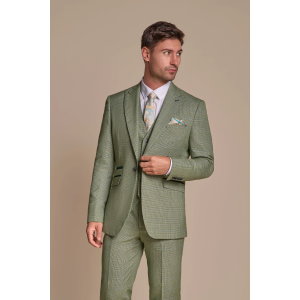 Caridi – Men’s Sage Green Checked Tailored Fit Blazer