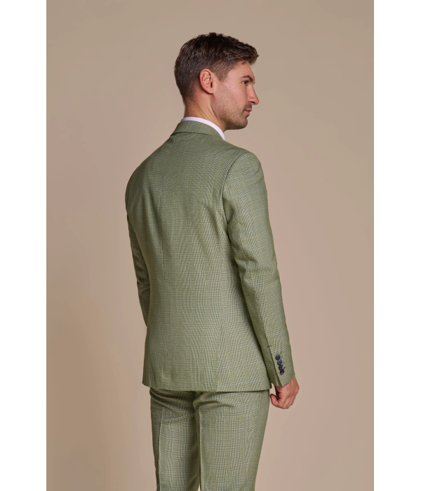 Caridi - Men's Sage Green Checked Tailored Fit Blazer