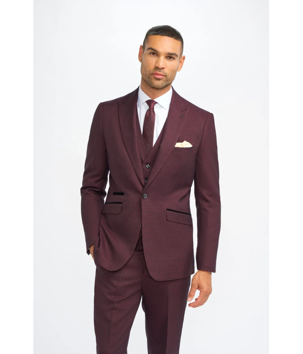 Caridi - Men's Burgundy Checked Blazer