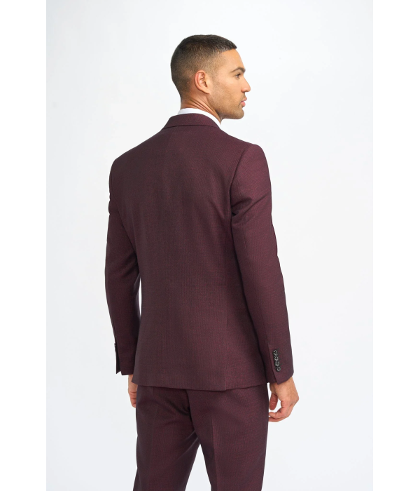 Caridi - Men's Burgundy Checked Blazer