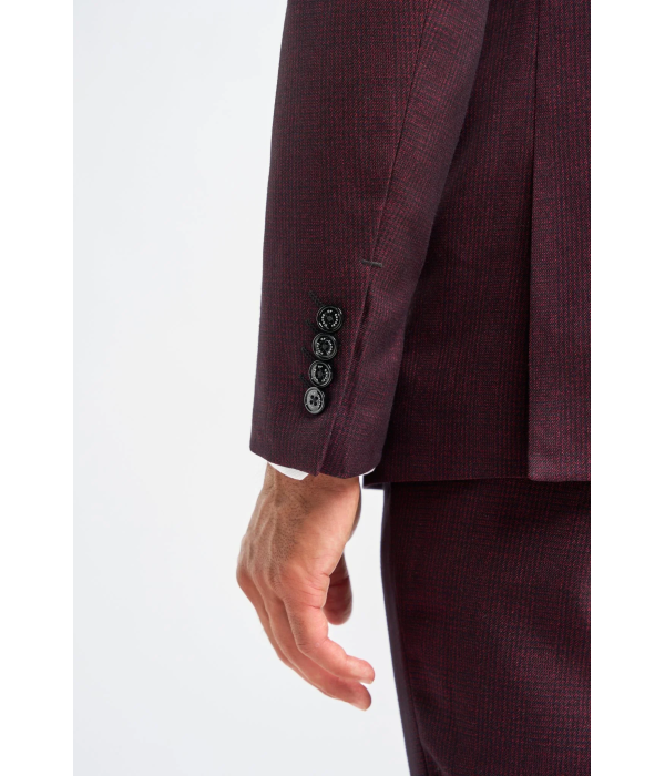 Caridi - Men's Burgundy Checked Blazer