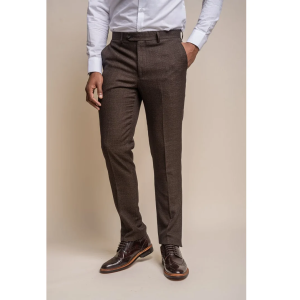 Caridi – Men’s Tweed Brown Trousers