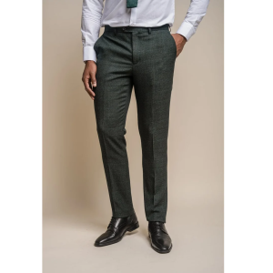 Caridi – Men’s Olive Green Tweed Trousers