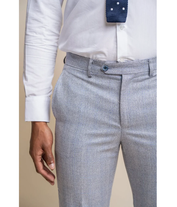 Caridi - Men's Light Blue Wedding Trousers