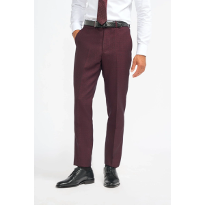 Caridi – Men’s Burgundy Checked Trousers