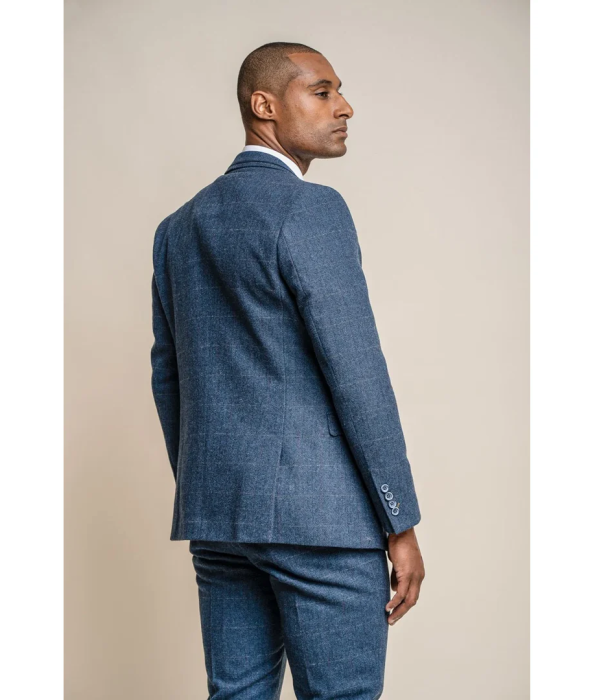 Carnegi - Men's Navy Check Tweed Blazer