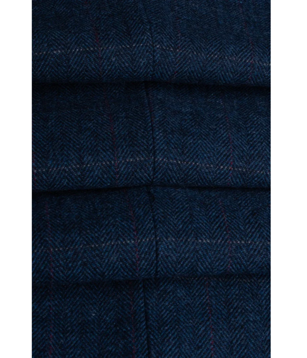 Carnegi - Men's Navy Check Tweed Blazer