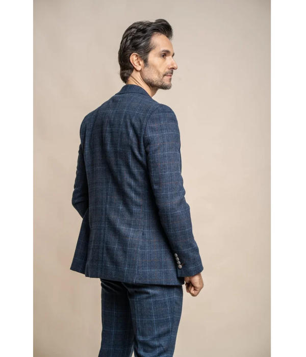 Cody - Men's Navy Blue Check Blazer