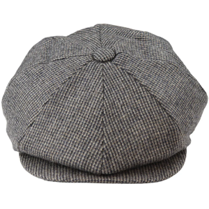 Men’s 8 Panel Razor Baker Boy Hat Wool Tweed Shelby Newsboy Flat Cap Grey