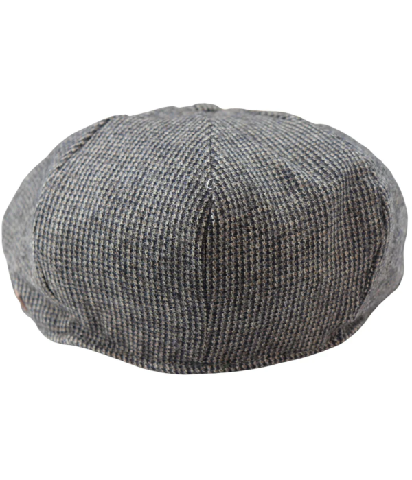 Men's 8 Panel Razor Baker Boy Hat Wool Tweed Shelby Newsboy Flat Cap Grey