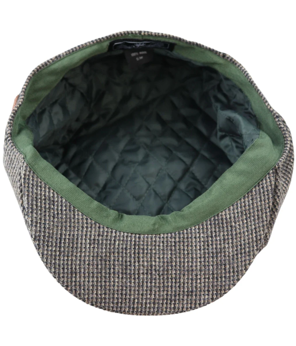 Men's 8 Panel Razor Baker Boy Hat Wool Tweed Shelby Newsboy Flat Cap Grey