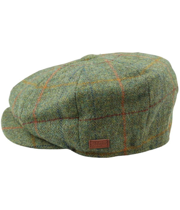 Men's 8 Panel Razor Hat Tweed Blinders Newsboy Green Check Flat Cap