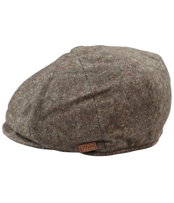 8 Panel Baker Boy Cap Shelby Hat Wool Tweed Classic Brown Razor