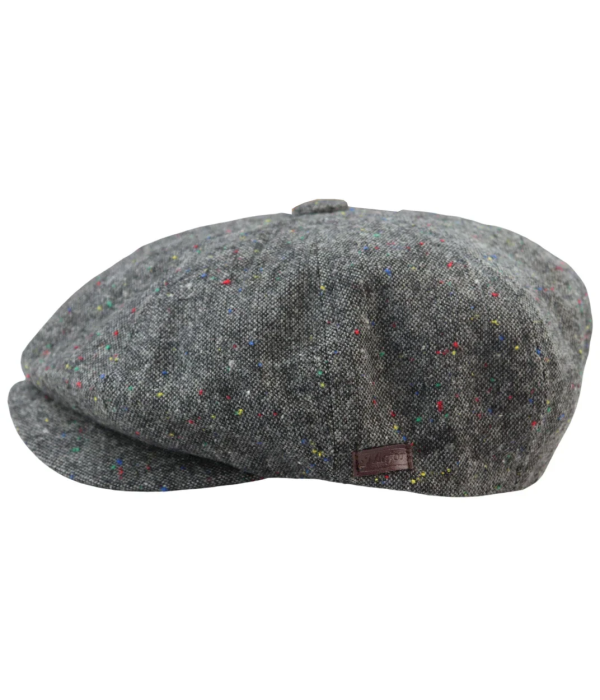 8 Panel Baker Boy Cap Shelby Hat Wool Tweed Classic Grey Razor