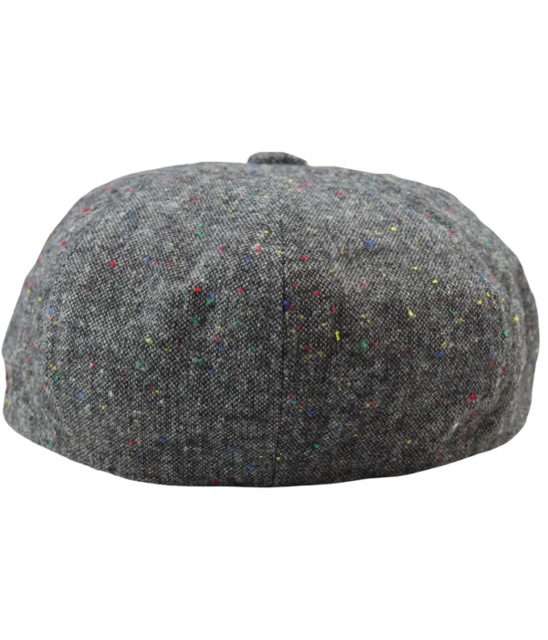 8 Panel Baker Boy Cap Shelby Hat Wool Tweed Classic Grey Razor