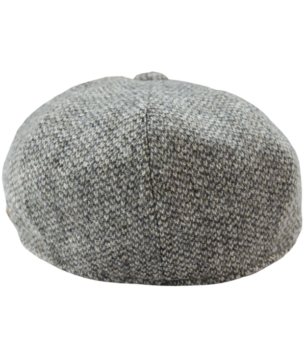 8 Panel Baker Boy Cap Shelby Hat Wool Tweed Classic Light Grey Razor