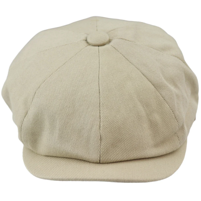 Men's 8 Panel Razor Summer Beige Baker Boy Hat Cotton Blinders Newsboy Flat Cap Shelby