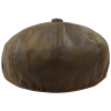 Men's 8 Panel Razor Baker Boy Hat PU Leather Blinders Newsboy Flat Cap Brown