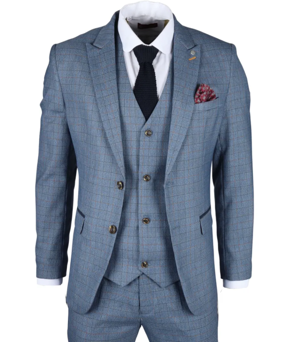 Earl - Men's Blue Checked Blazer