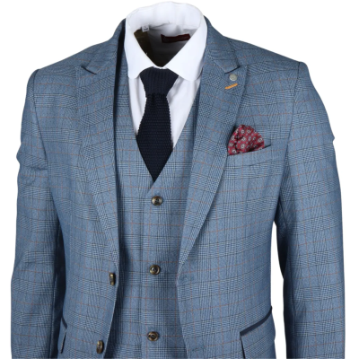 Earl - Men's Blue Checked Blazer