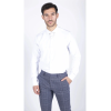 Men's White Button Down Poplin Shirt With Bar & Chain Formal Classic