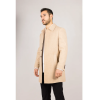Men's Classic Collar Wool Blend Beige Overcoat