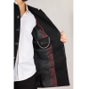 Men's Classic Collar Wool Blend Black Overcoat