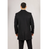 Men's Classic Collar Wool Blend Black Overcoat