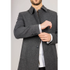 Men's Classic Collar Wool Blend Grey Overcoat