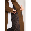 Men's Stand Collar Wool Blend Brown Overcoat