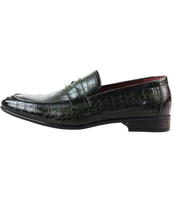 Men's Slip On Formal Green Loafers