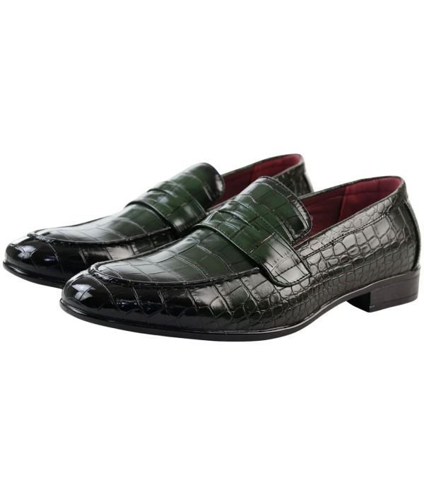 Men's Slip On Formal Green Loafers