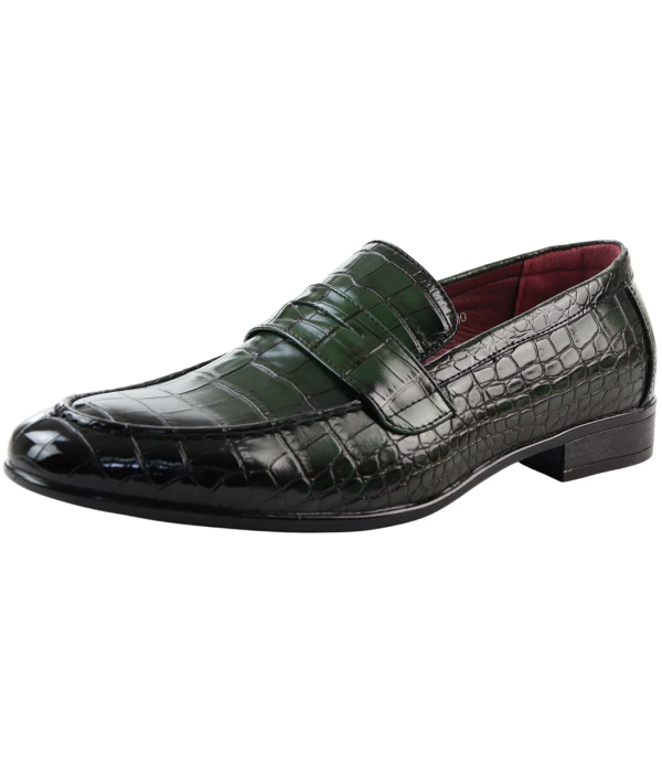 Men's Slip On Formal Green Loafers