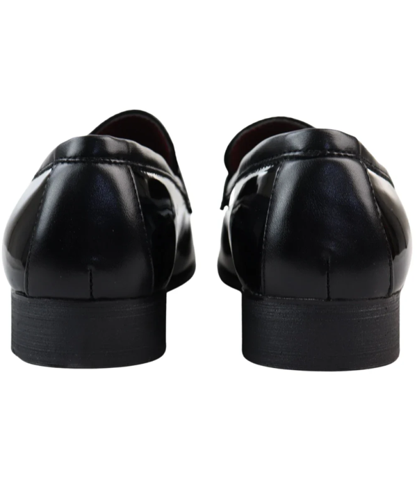 Men's Patent Tassel Slip On Black Loafers