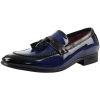 Men's Patent Tassel Slip On Blue Loafers
