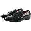 Men's Patent Tassel Slip On Green Loafers