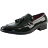 Men's Patent Tassel Slip On Green Loafers