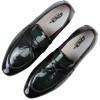 Men's Patent Tassel Slip On Green Loafers