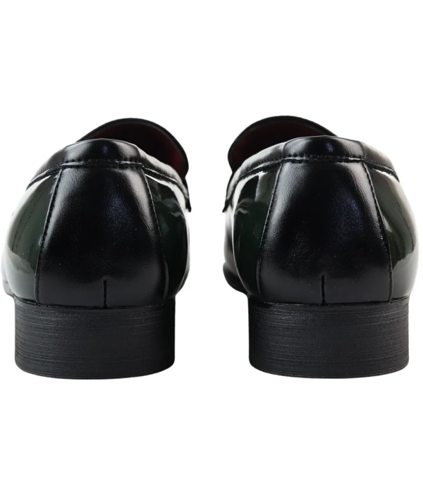 Men's Patent Tassel Slip On Green Loafers