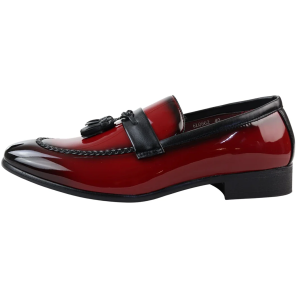 Men’s Patent Tassel Slip On Red Loafers